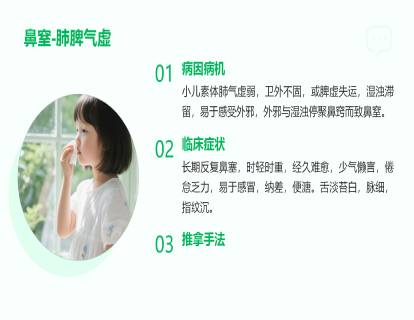鼻窒（慢性鼻炎）：肺脾气虚