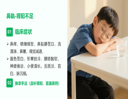 鼻鼽（过敏性鼻炎）：肾阳不足